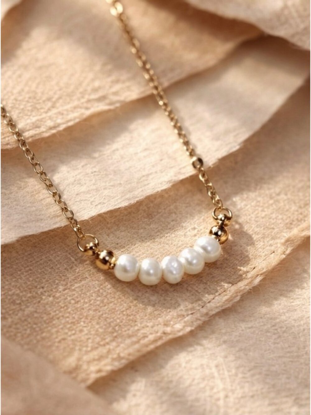 New Dainty Freshwater Pearl Cluster Necklace 18K Plated Coquette Wedding